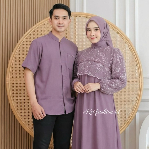 Ghamis Syarimbit Lebaran Muslim M L Xl Xxl 1 Set Pakaian Keluarga Lenganpendek Fashion Kapelan Ayah 