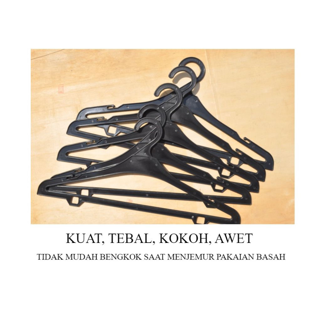 Hanger Laundry Plastik Hitam Tebal Dan Ringan