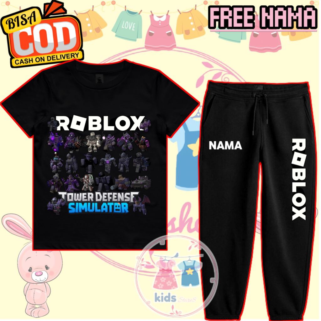 BAJU SETELAN ANAK ROBLOX TOWER DEFENSE SIMULATOR X ENEMIES