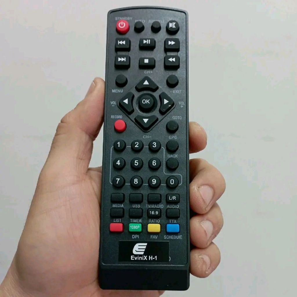 Remot Remote Set Top Box STB DVB-T2 Evinix H1-264 H-Neo H1-Max Pengganti Tanpa Setting Digital TV