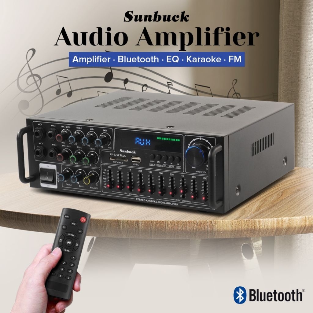 Amplifier Karaoke SUNBUCK with Equalizer Bluetooth AV-326Z Plus