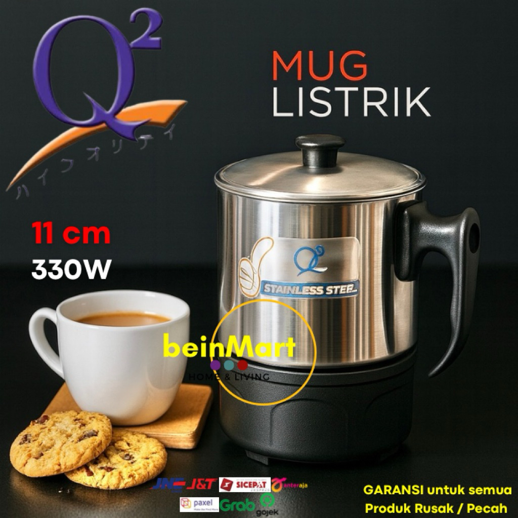 Mug Listrik Panci Listrik Teko Listrik Stainless Steel Pemanas Air 800ml Q2 8011 low watt