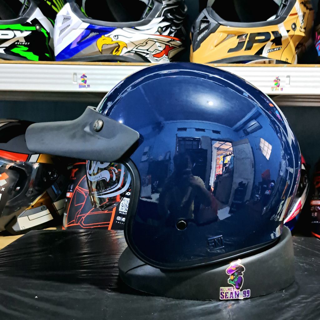 HELM JPX RETRO JP SIGNATURE OPEN FACE SO SOLID ALL WARNA HALF FACE ORIGINAL SNI DOT | HELM RETRO JP 