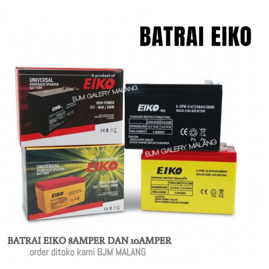 batrai eiko 12volt 8amper dan 12volt 10amper/ batrai sprayer elektrik/ batrai kering sprayer elektri