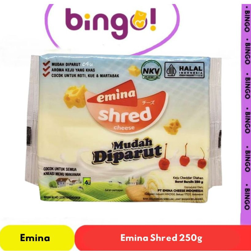 Emina Shred Cheese 250g / Keju Emina Shred 250g Mudah Diparut