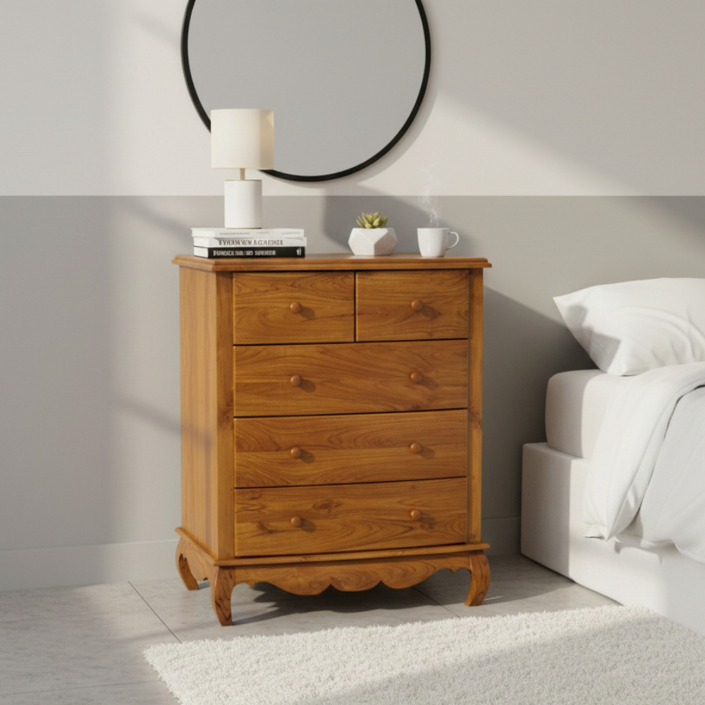 Tempat Penyimpanan Barang Laci, Nakas Laci 5 Jati, Nakas Loker Laci 5