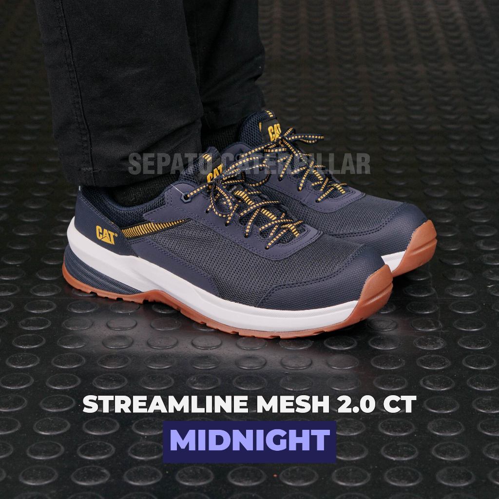 Sepatu Safety Caterpillar streamline Mesh 2.0 Composite Toe Midnight Original ASTM Standard