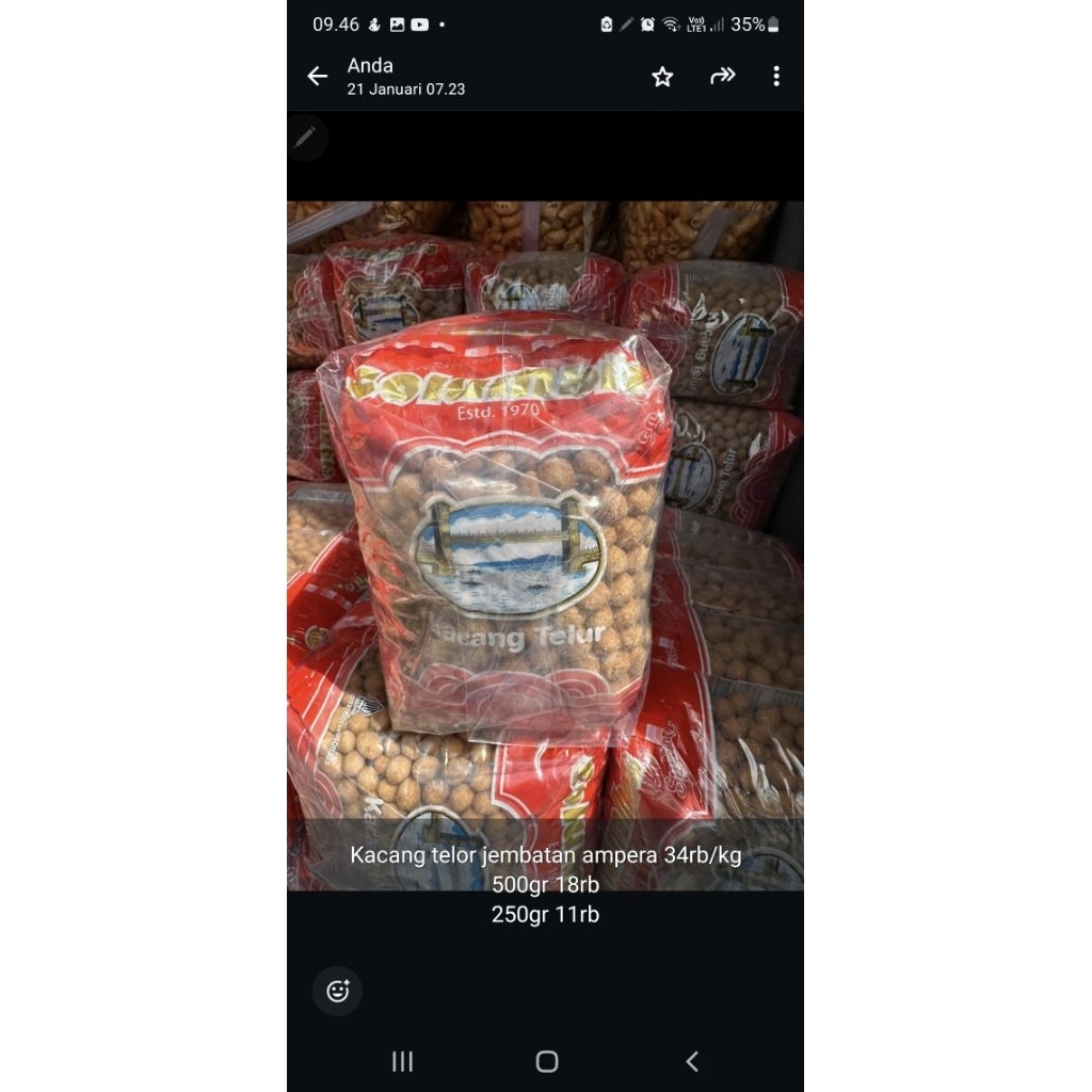 kacang telor jembatan ampera 1kg