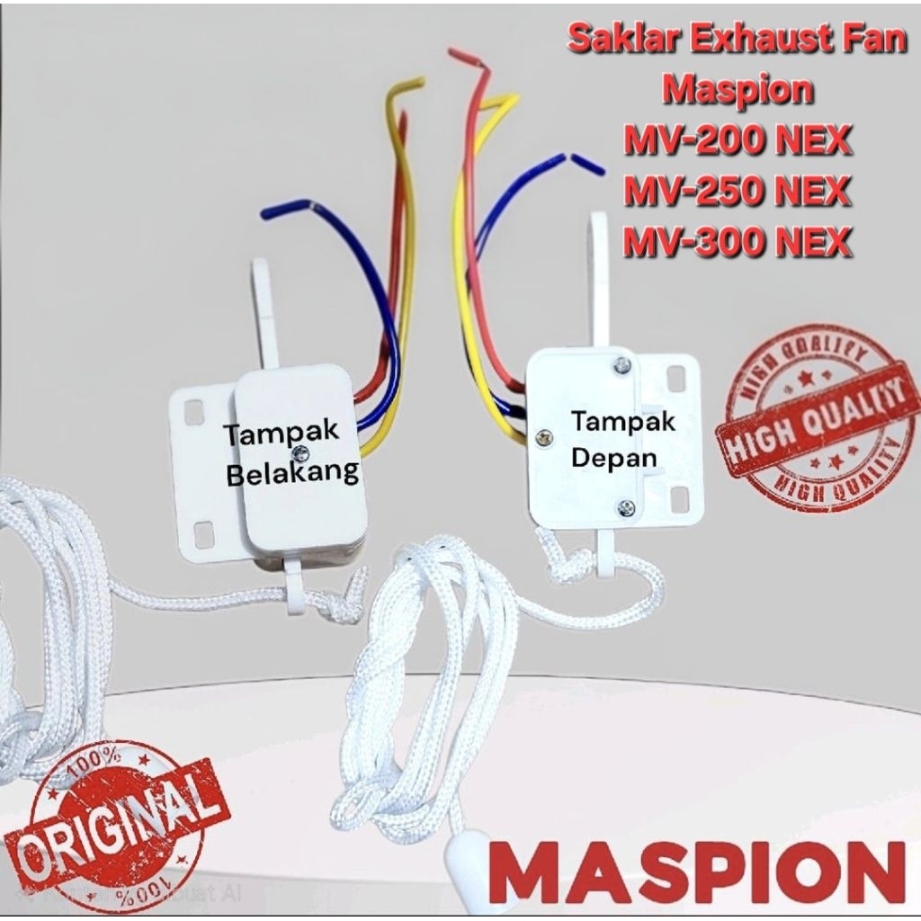 SAKLAR TARIK SWITCH EXHAUST FAN/HEXOS MASPION KUALITAS ORIGINAL
