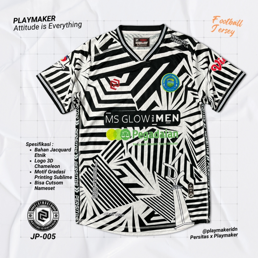 Jersey Kiper Away Persitas Tasikmalaya 2001 by Playmaker - Bahan Jacquard Etnik JP-005 Sport