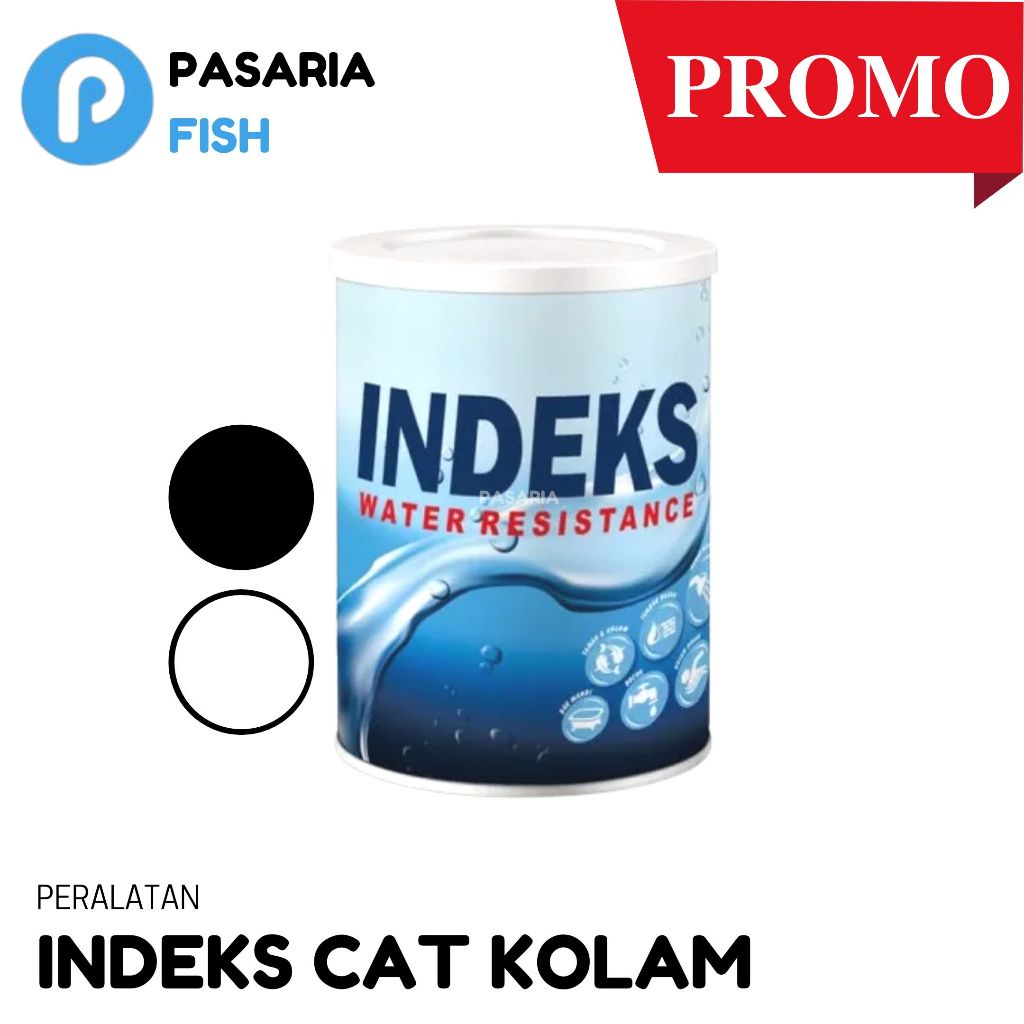 CAT KOLAM Ikan INDEKS 0,8 Liter Pelapis Anti Bocor Kiloan Campuran Air Hitam/Putih Original