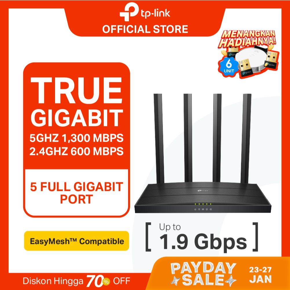 TP-Link Archer C80 | AC1900 WiFi 5 Router | Dual Band | Gigabit | Easy Mesh | WPA3 | Smart Connect