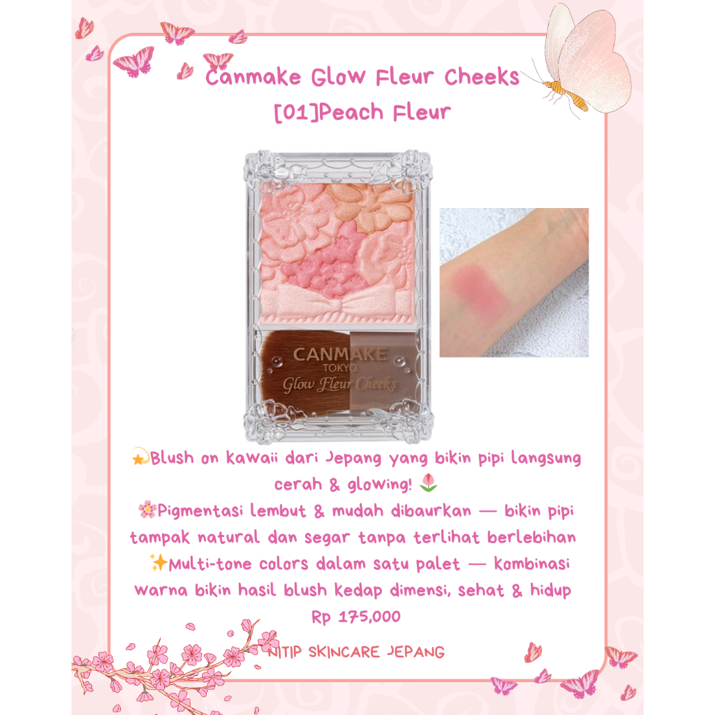 Po jepang -- canmake glow fleur cheek original canmake japan