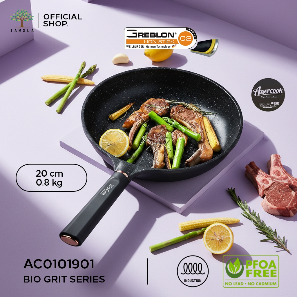 Tarsla Amercook Wajan Fry Pan Bio Grit Series Greblon-Non Stick Amercook AC0101901