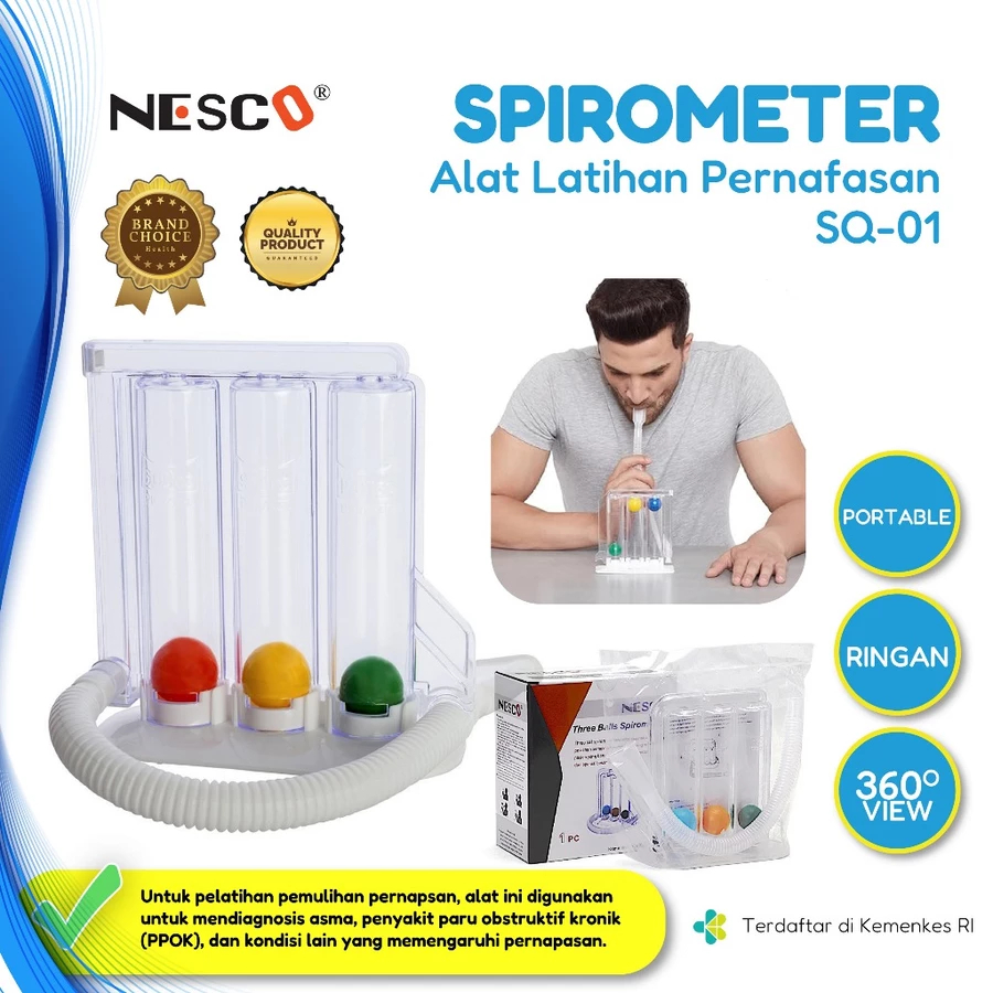 Nesco SQ-01 Three Balls Spirometer / Nesco SQ-01 Spirometri Ball Alat Bantu Latihan Pernapasan Alat 
