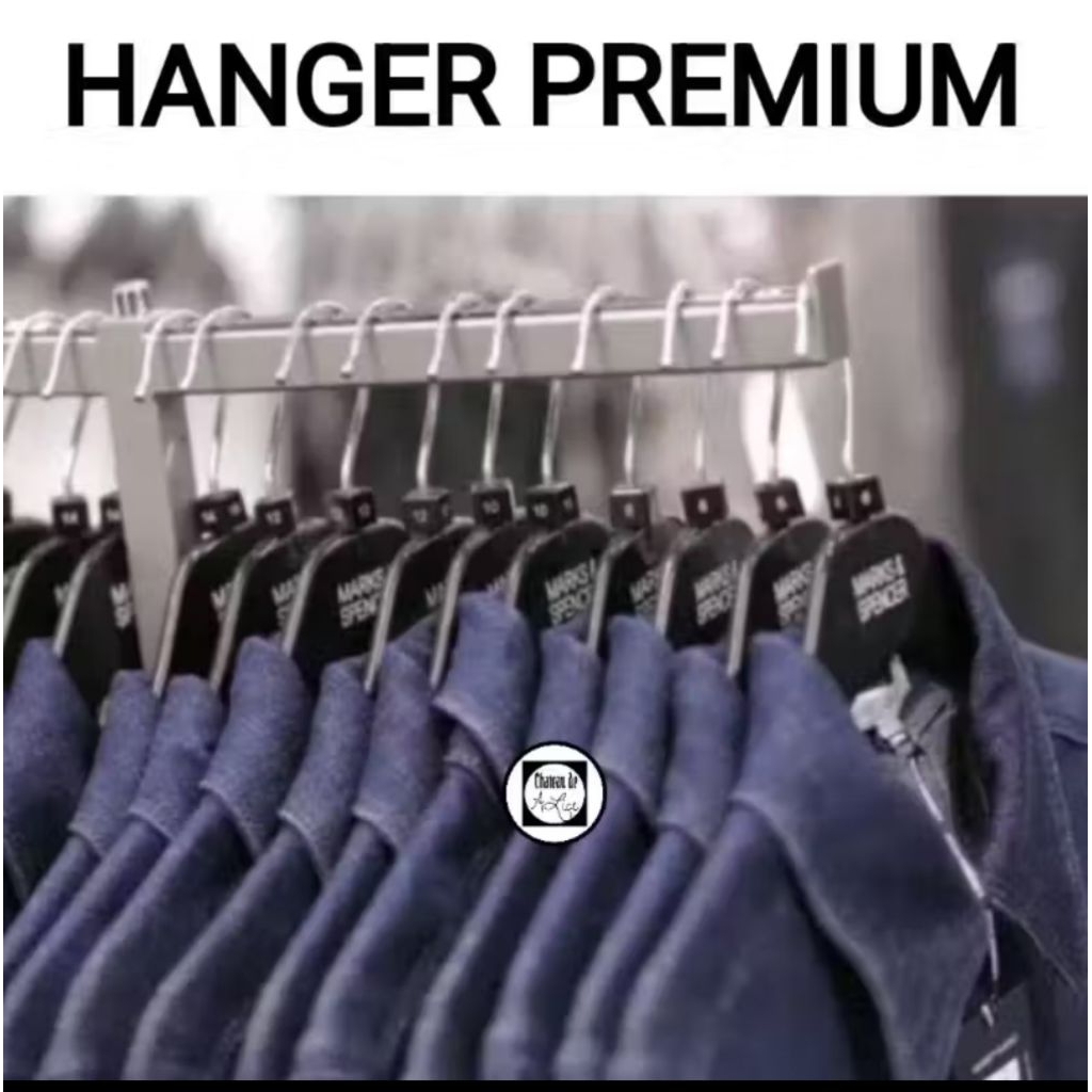 Hanger Baju Distro 282 hitam (1 pcs ) / Hanger 282 Hitam /Hanger Bahu Halus / Hanger Plastik 282