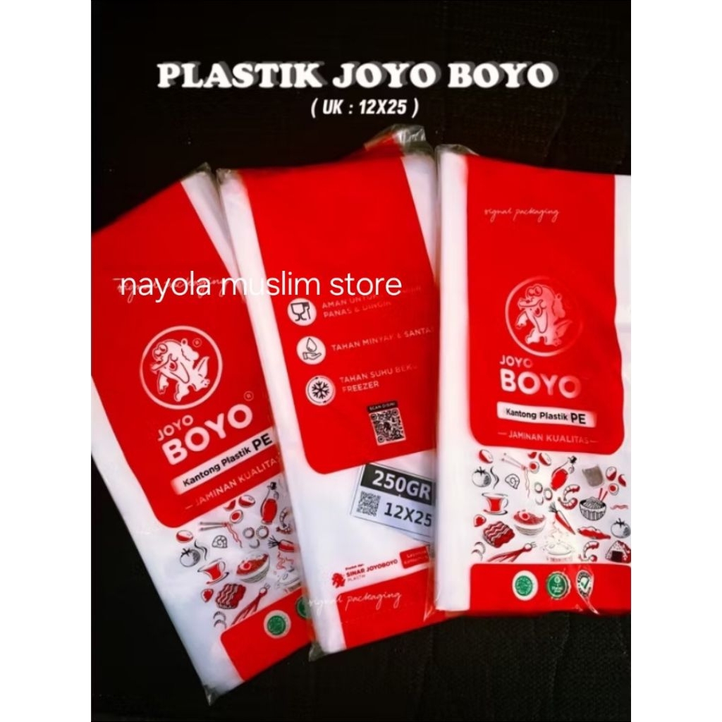 (1 pcs)Plastik pe joyo boyo ukuran 12x25 (1/2kg)