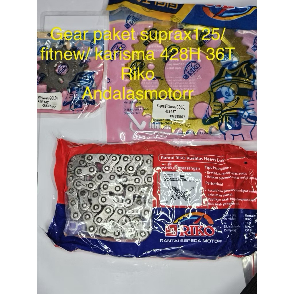 Gear Set gigi paket BAJA SEPUH Riko Supra Fit NEW Supra X 125 Revo Revo ABSOLUTE Gigi Tarik Komplit 