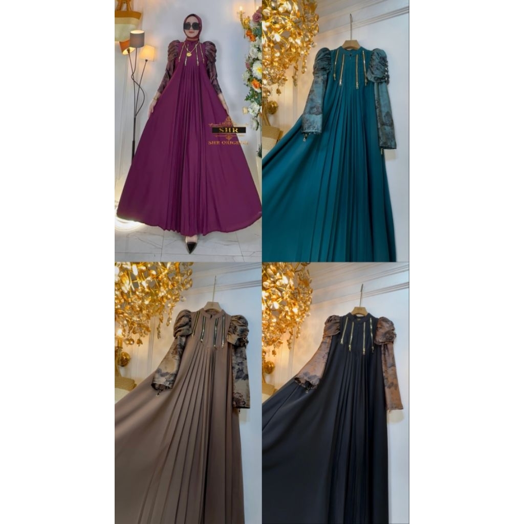 maxi dress gamis princess wollfies sutera ori SHR