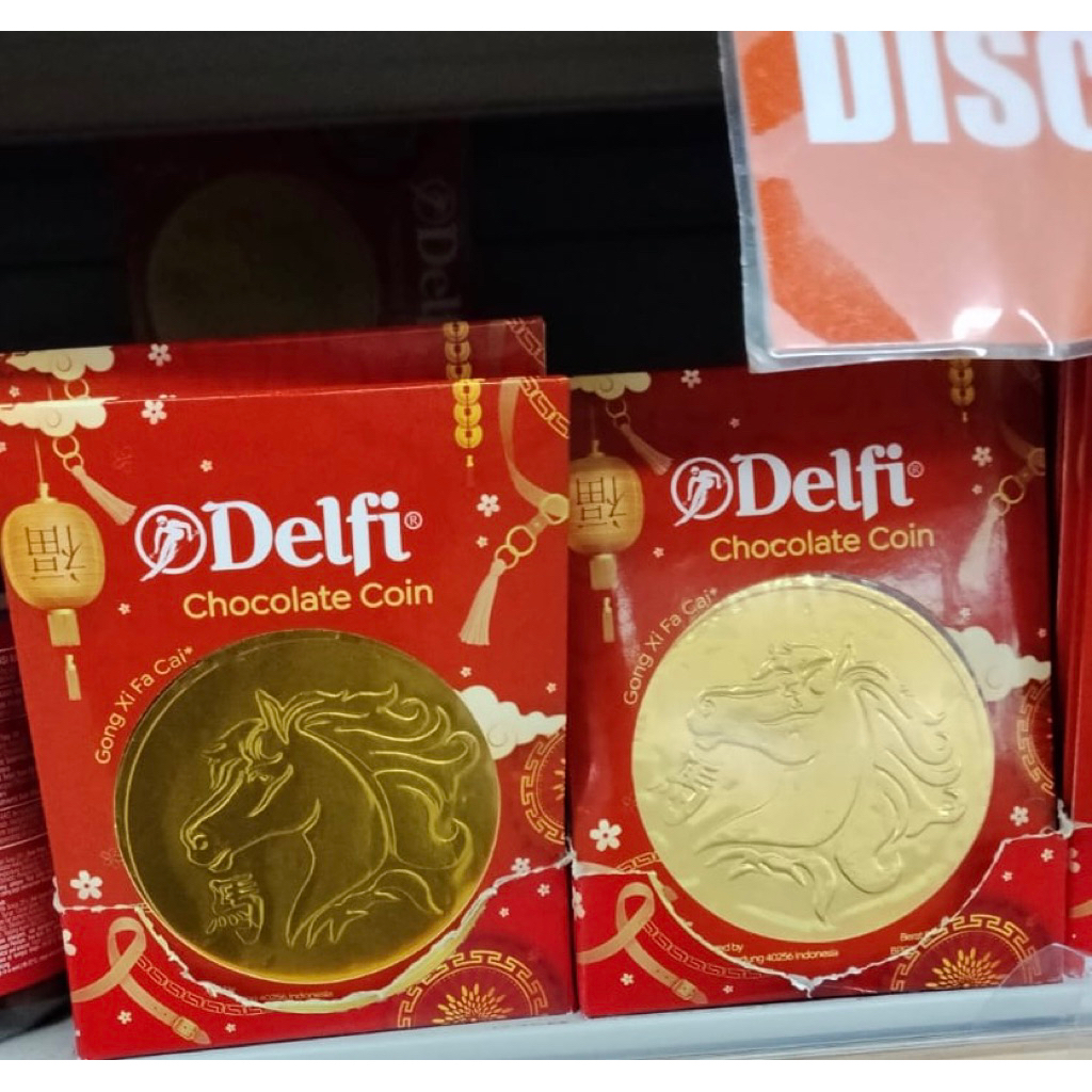 Delfi coklat koin kuda / coklat imlek kuda / Gold coin kuda