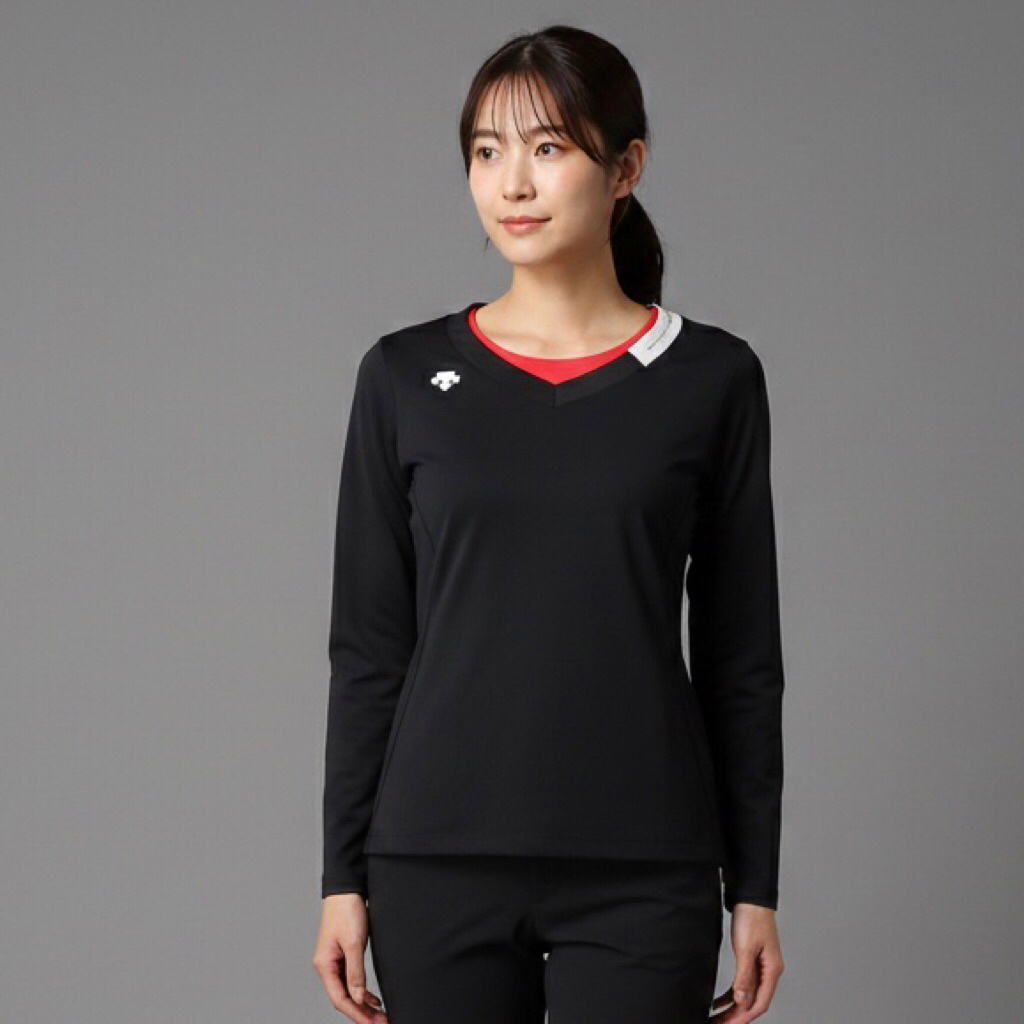 Baju Golf Wanita  DESCENTE LD 9590  Baju Dry Wanita black Preloved