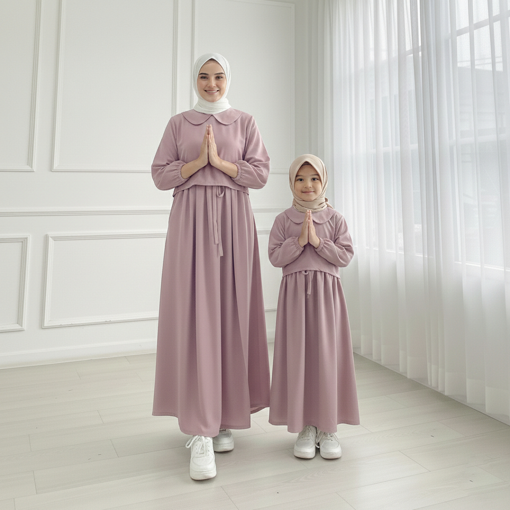 ZAFINA Gamis Rompi Lepas Baju Lebaran Ramadhan 2026 Wanita Remaja Korean Style Muslim Lebaran Ramadh