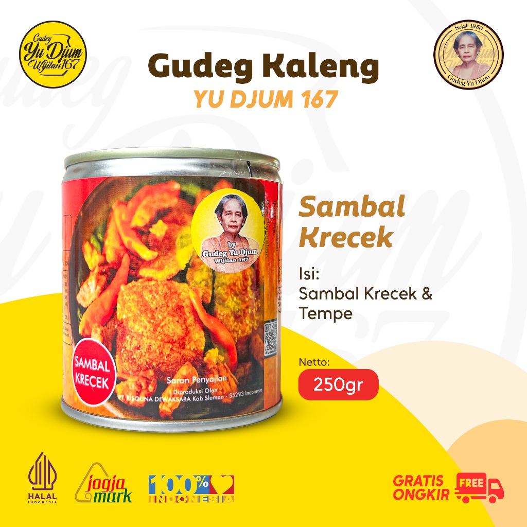 OFFICIAL GUDEG YU DJUM 167 Gudeg Kaleng Siap Makan Varian Sambal Krecek