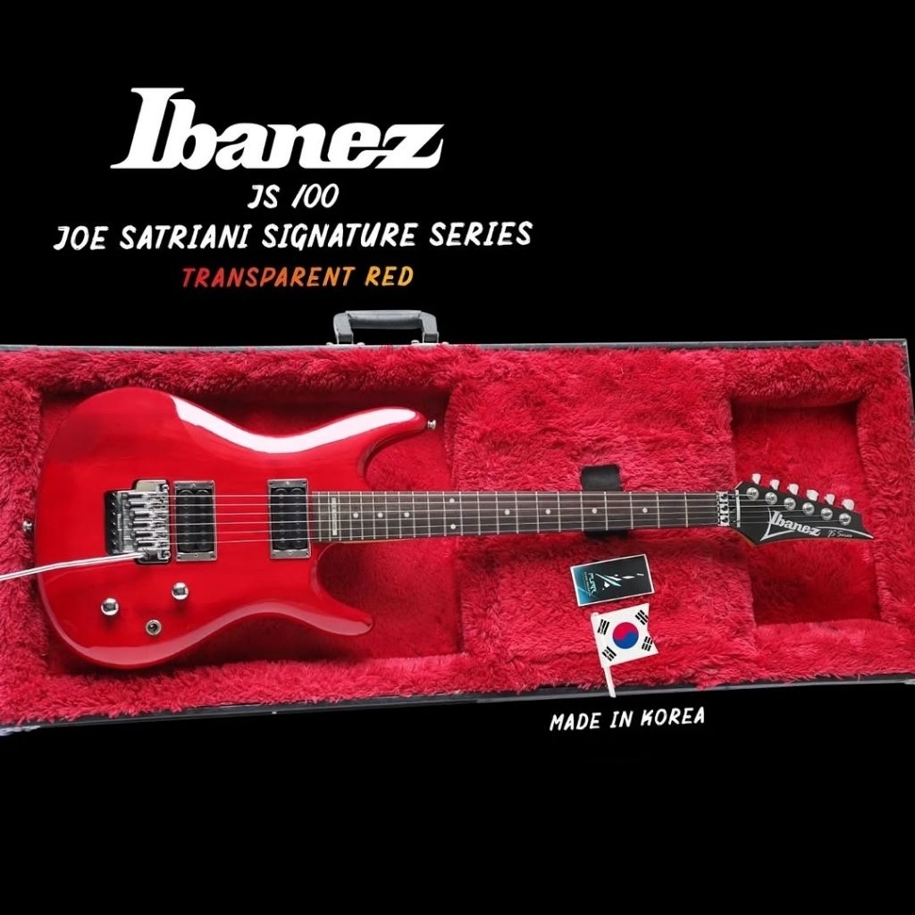 GITAR ELEKTRIK IBANEZ JS100 TRANSPARENT RED Joe Satriani Signature Series Made In Korea