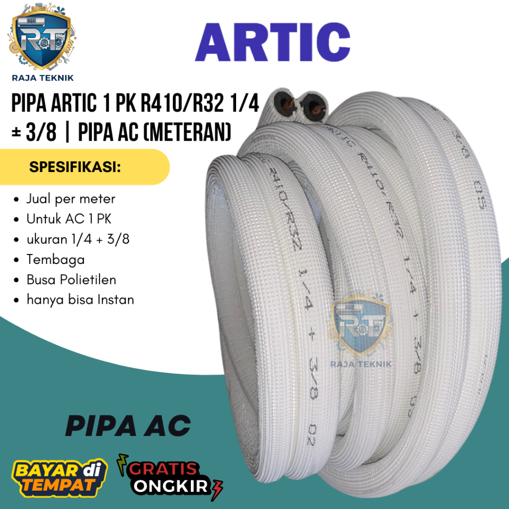 Pipa Artic 1 PK R410/R32 1/4 + 3/8 | Pipa AC (Meteran)