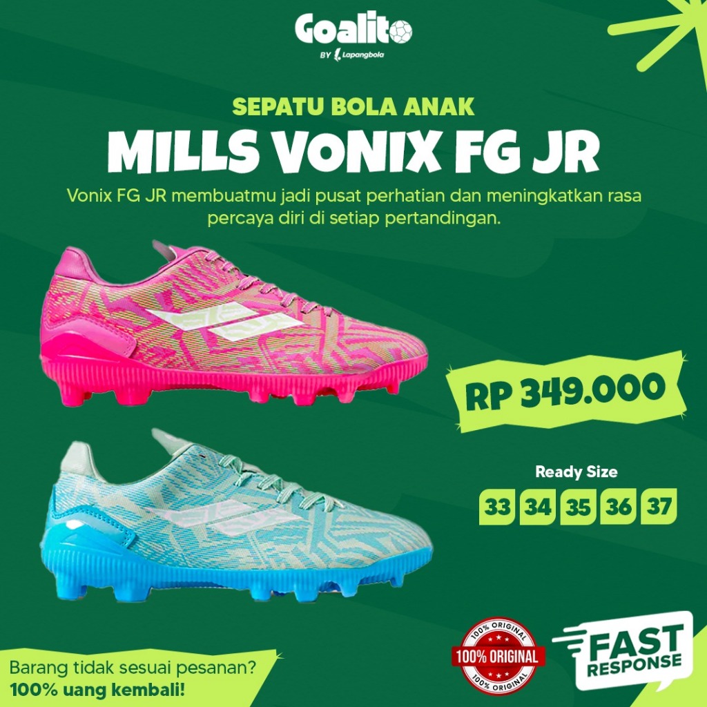 Sepatu Bola Anak Mills Vonix FG JR Original | Sepatu Sepak Bola Anak
