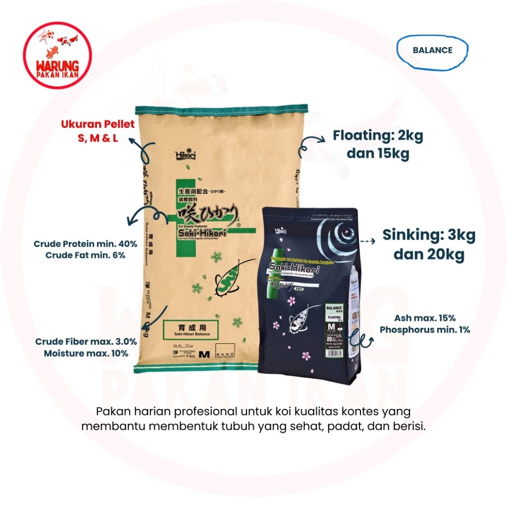 Pakan Ikan Saki Hikari Balance Sinking