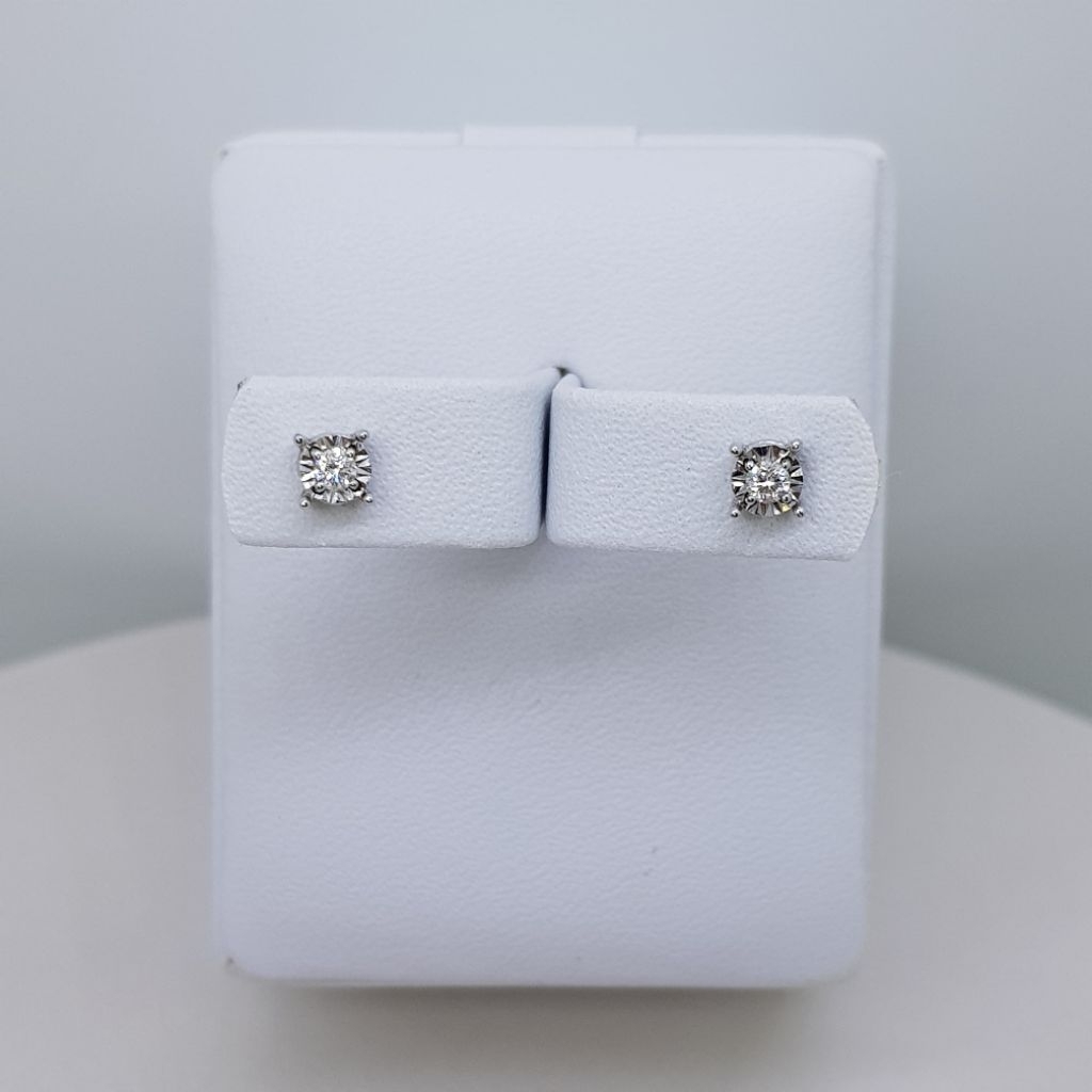 Giwang Berlian Solitaire Emas putih natural diamond RS01016