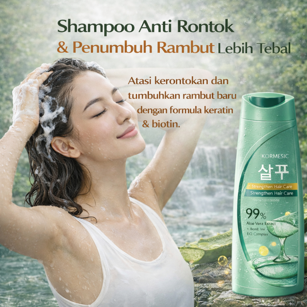 Kormesic Aloe Vera Shampoo Menyegarkan & Melembapkan Rambut