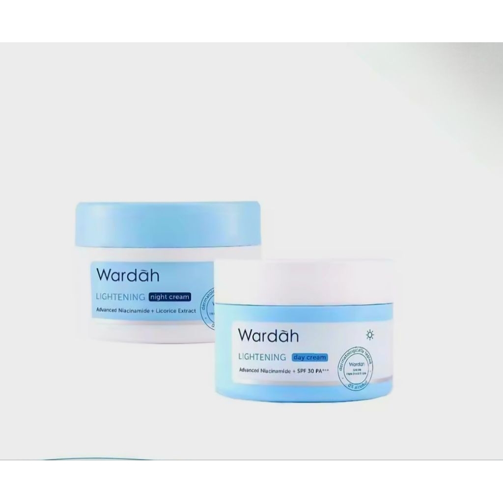 paket wardah lightening day & night 20gr/krim siang malam