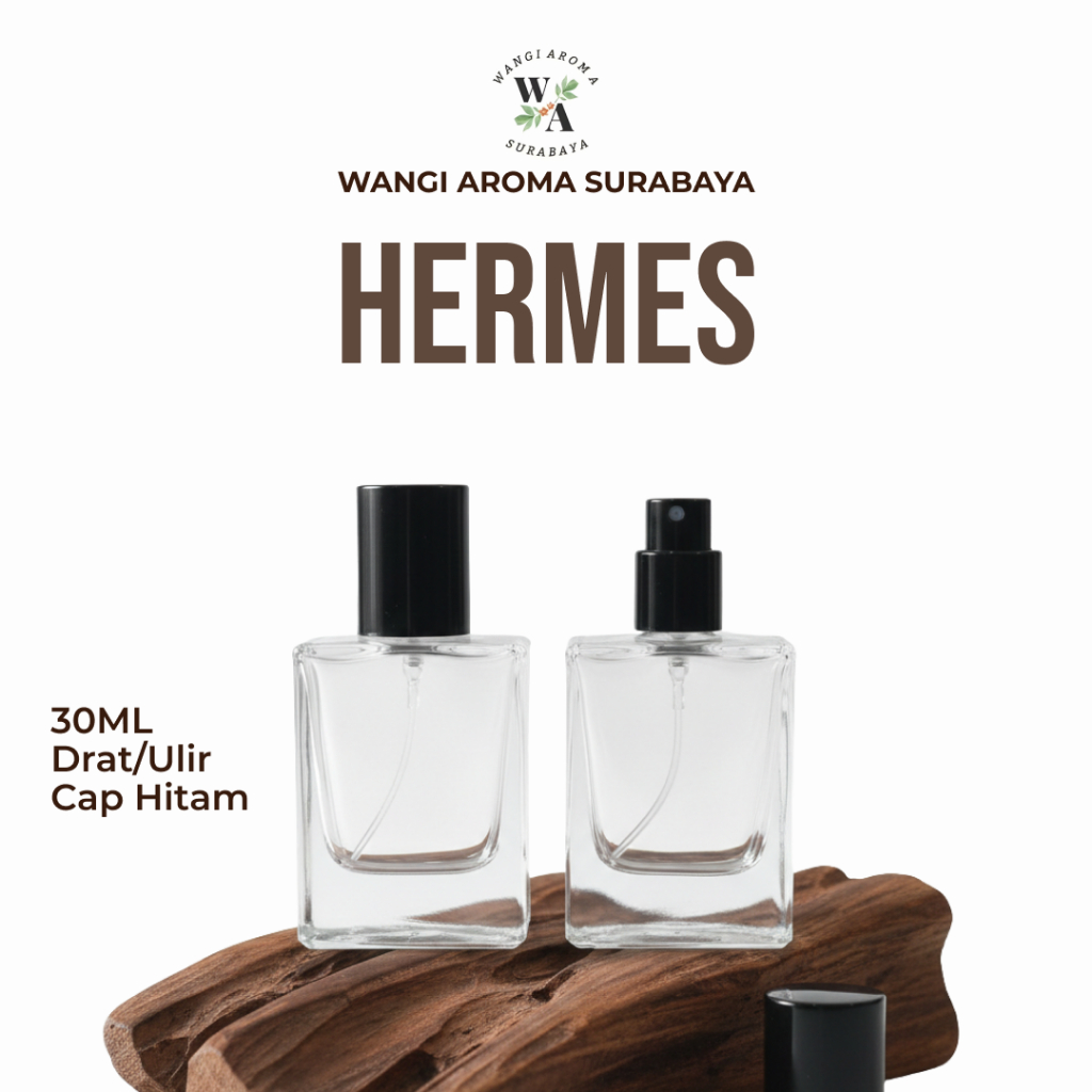 Botol Hermes 30ML Hitam Spray Drat - Botol Parfum Hermes Drat - Botol Parfum 30ML