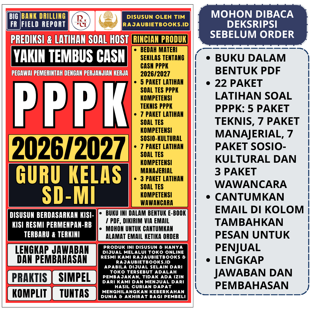 LATIHAN SOAL TES PPPK GURU KELAS SD/MI TENAGA PENDIDIK TERBARU DAN TERLENGKAP TES KOMPETENSI TEKNIS 