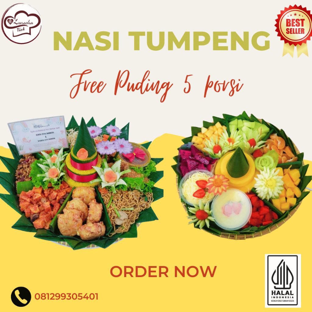 Tumpeng Get Puding/Tumpeng/Tumpeng Nasi Kuning/Puding Buah / 5 porsi