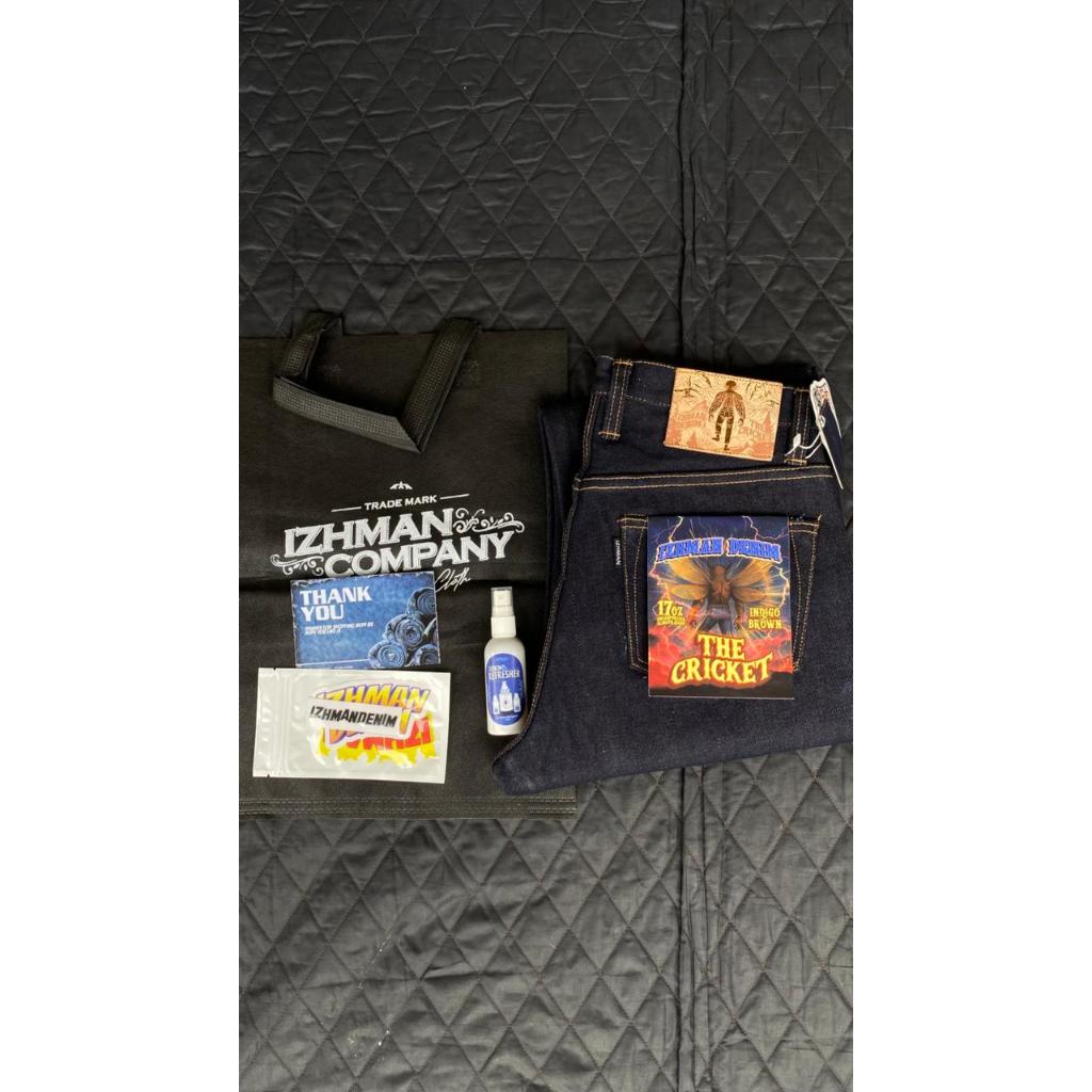 Denim Izhman Heavyweight Raw Selvedge Izhman Denim - The Cricket 17oz Unsanforized Weft Brown