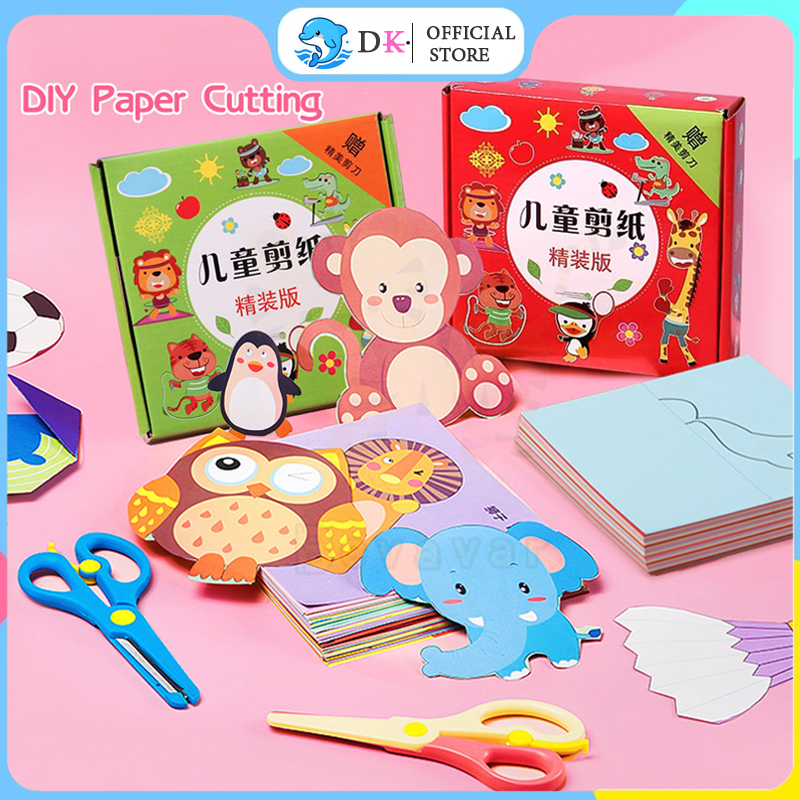 Mainan DIY Paper Cut /aktivitas menggunting anak/Mainan Gunting Kertas Anak/Latihan Menggunting Anak