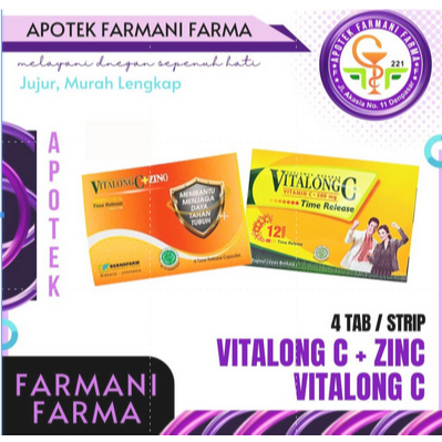 VITALONG C STRIP DAN VITALONG C+ZINC STRIP / MULTIVITAMIN / PENINGKAT DAYA TAHAN TUBUH / VITAMIN ZIN