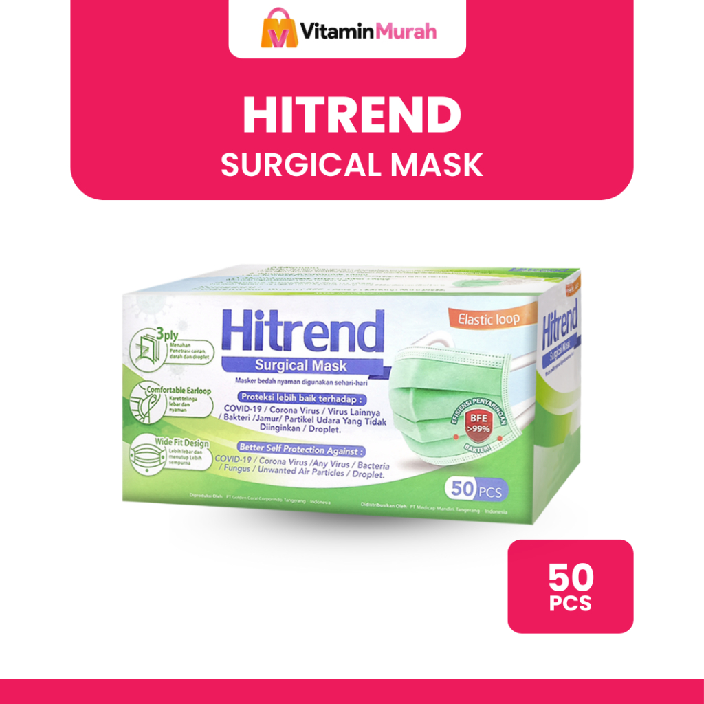 Masker Medis 3 Ply HITREND BFE 99%