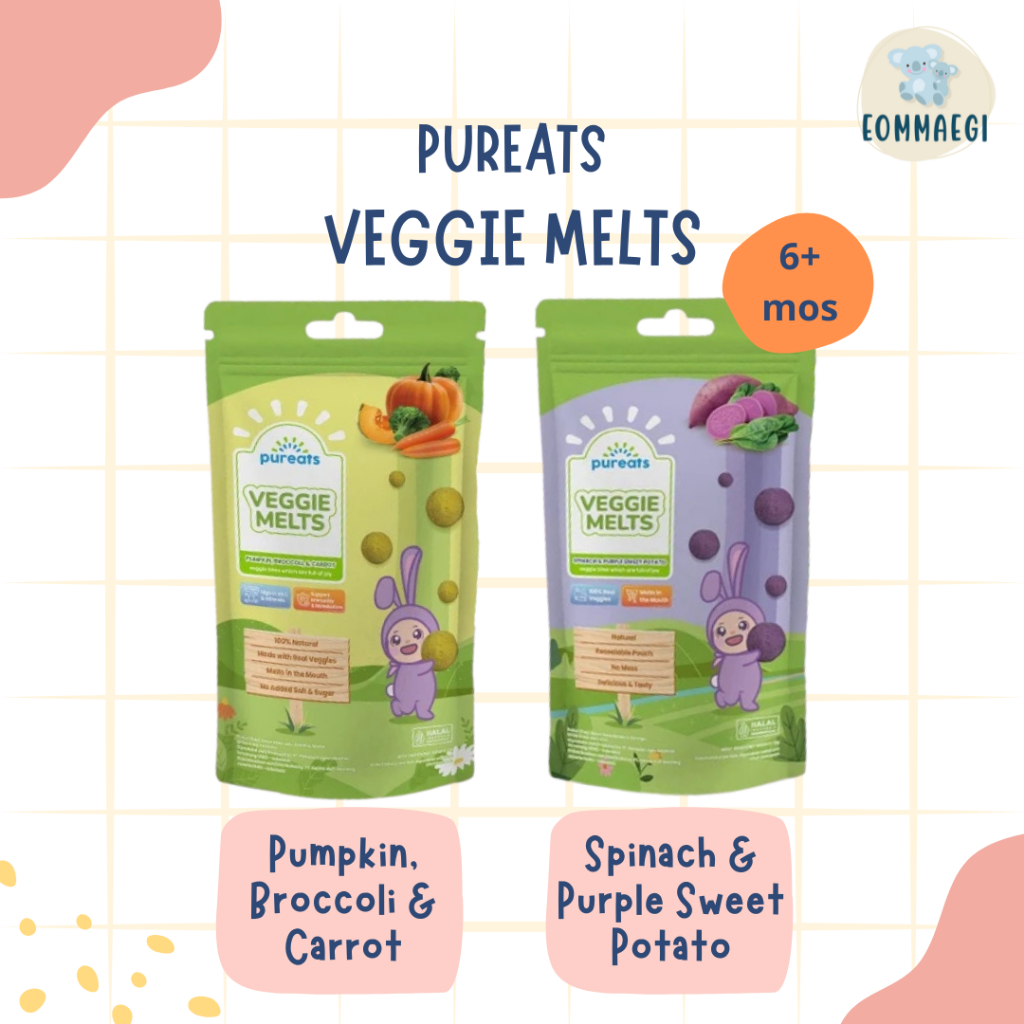 Pureats Veggie Melts Camilan Sehat Bayi 6+ Bulan