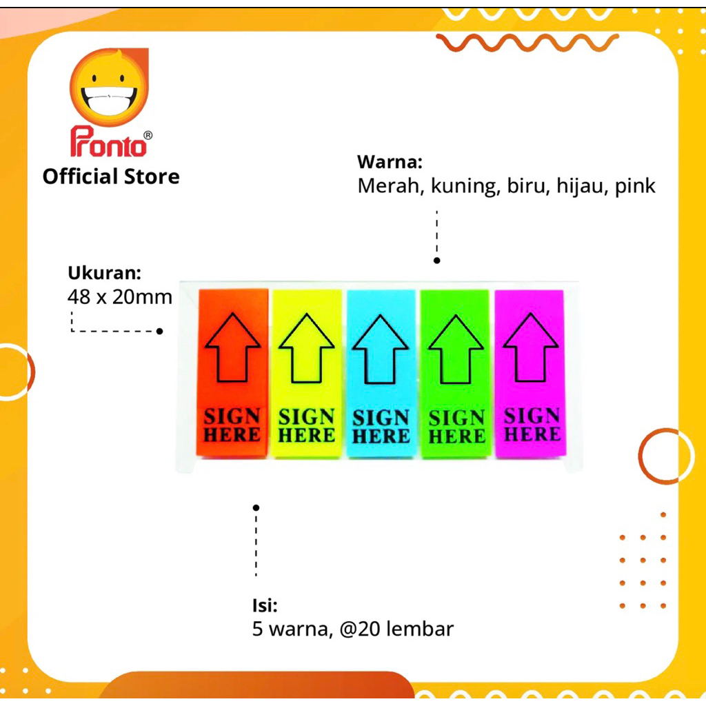 Pronto Sign Here / Stick notes Film Sign here