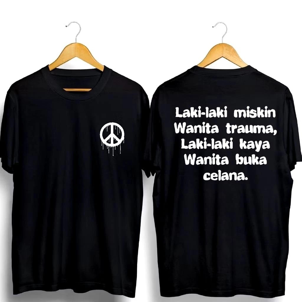 KAOS Laki Laki Miskin Wanita Trauma KAOS DISTRO Laki Laki Miskin Wanita Trauma PRIA WANITA