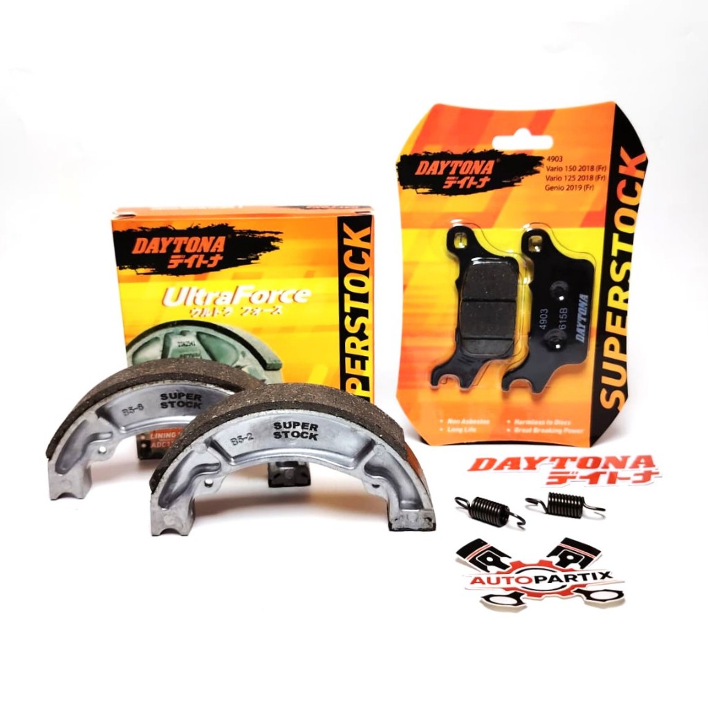 PAKET Kampas Rem Depan Belakang DAYTONA GENIO NEW VARIO 125 VARIO 150 VARIO 160 Superstock Kampas Re