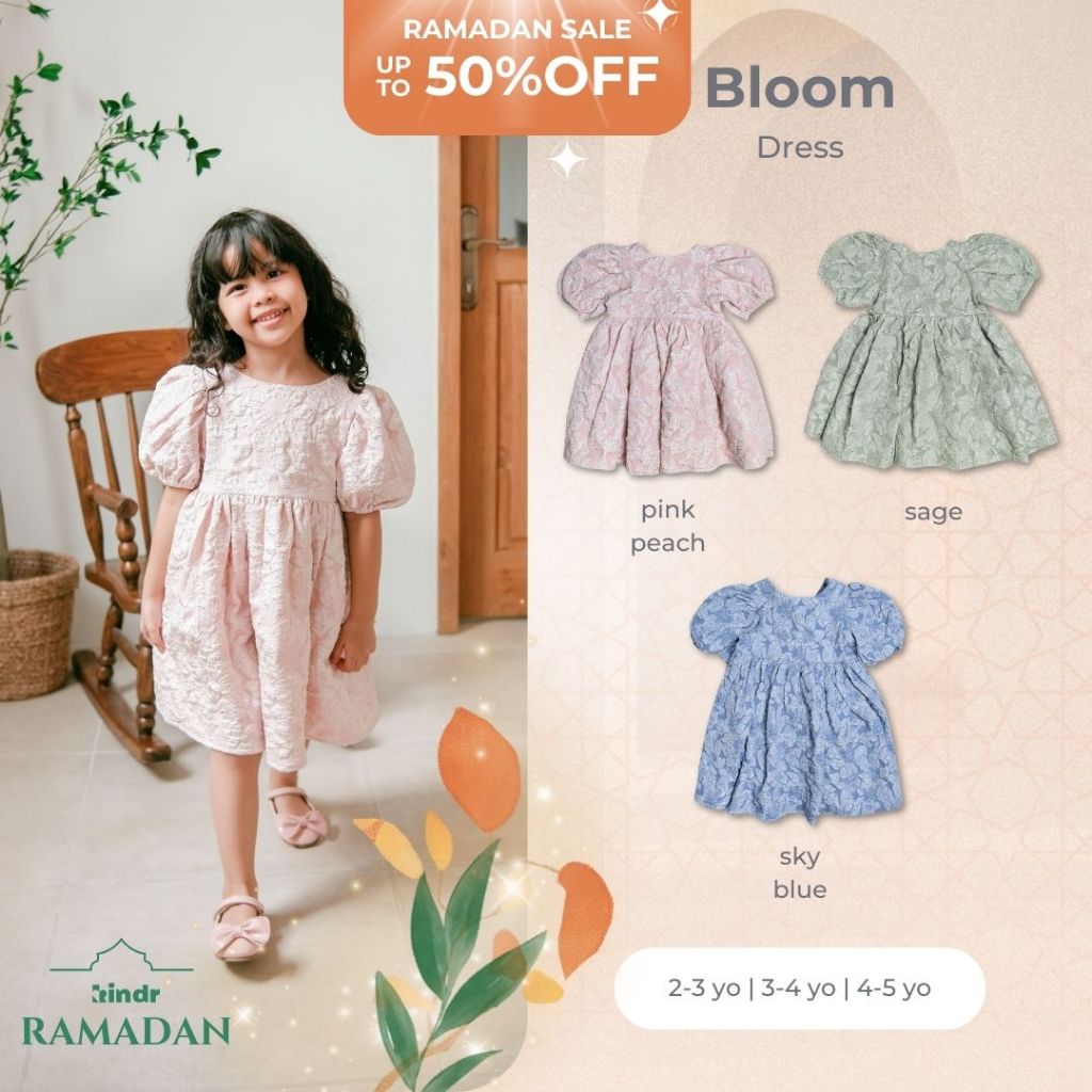 KINDR - Bloom Dress - Dress Premium Anak Perempuan