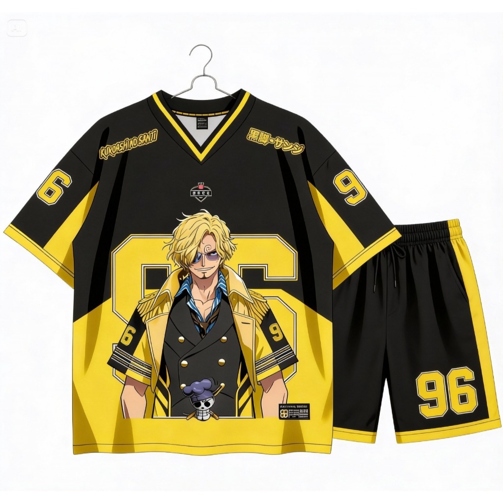 JERSEY  SETELAN BAJU ANAK ONE PIECE SANJI