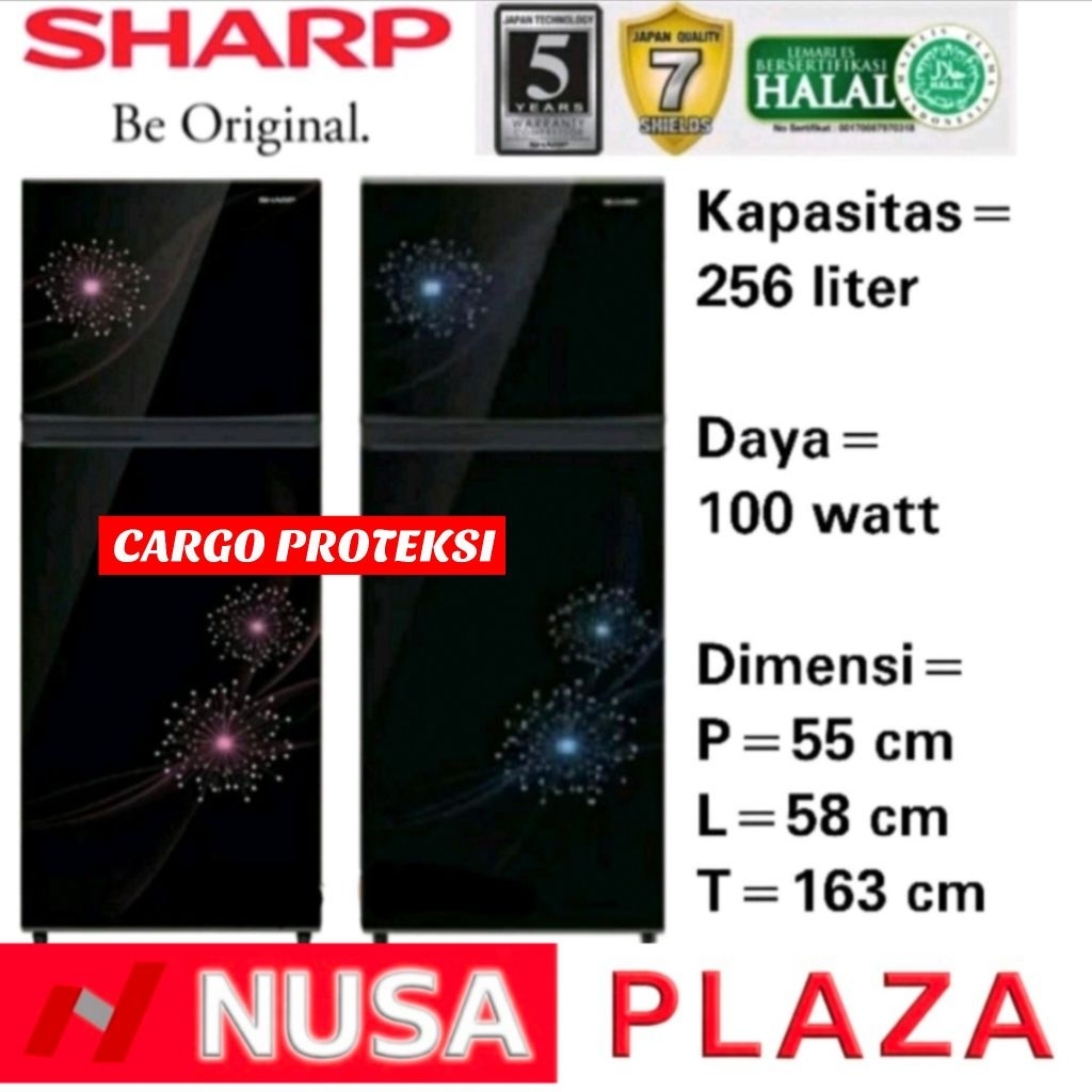 KULKAS 2 PINTU JUMBO NO FROST SHARP SJ-317MG (CARGO PROTEKSI)