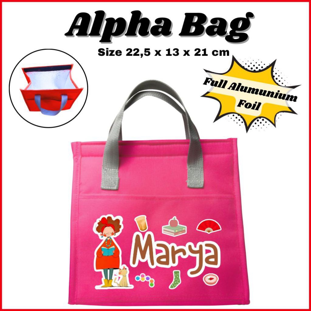 Tas Bekal Thermal Custom Nama Alfa 3