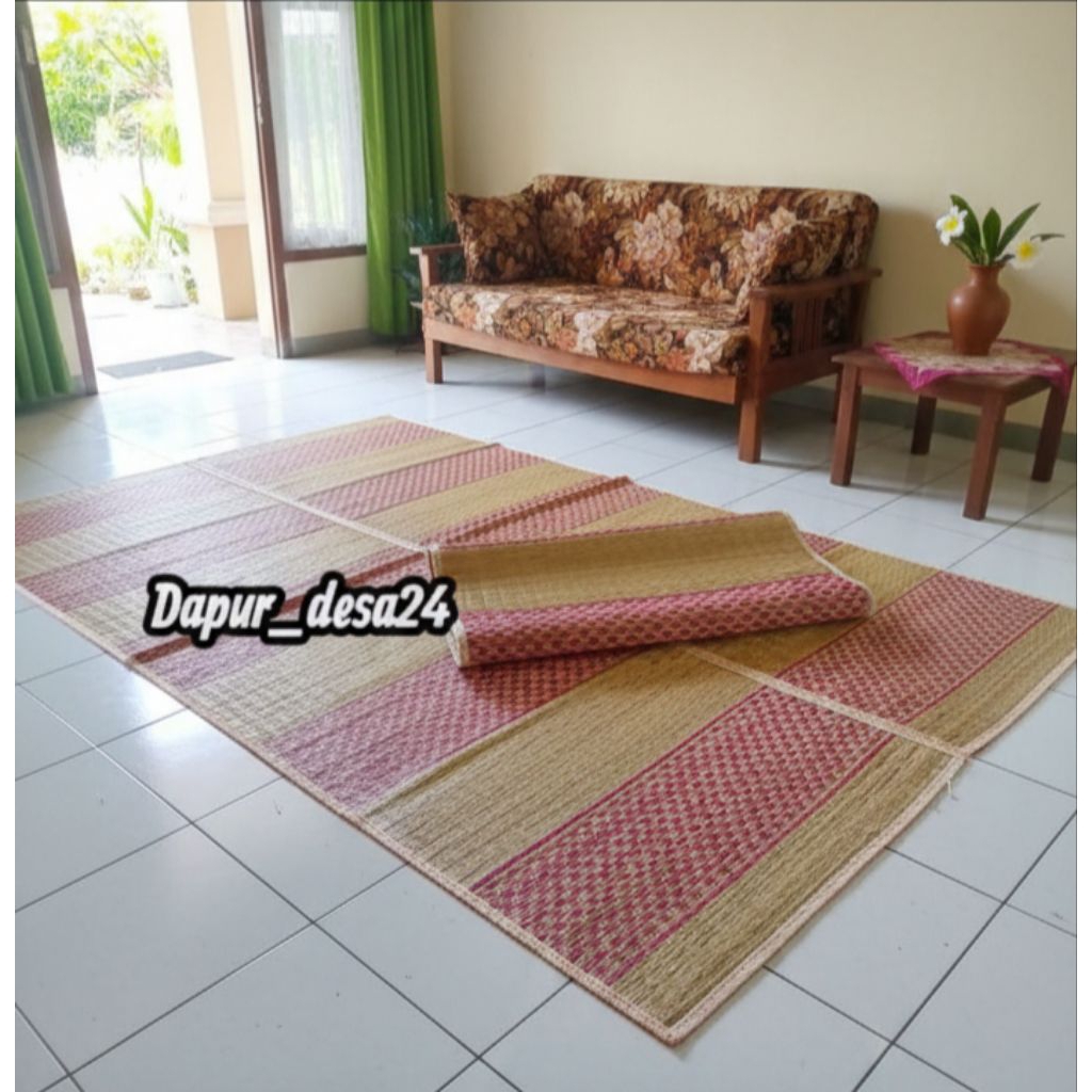 tikar lipat anyam mendong 150x200 Cm tiker tenun tradisional asli tasikmalay